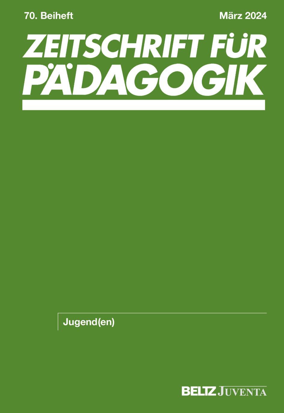 Cover: 9783779979265 | Zeitschrift für Pädagogik 70.Beiheft 2024: Jugend(en) | Taschenbuch