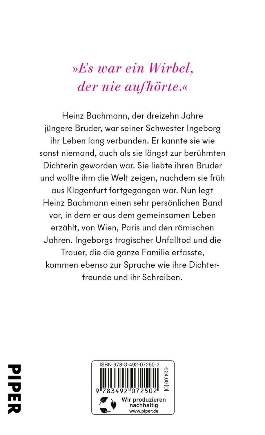 Rückseite: 9783492072502 | Ingeborg Bachmann, meine Schwester | Heinz Bachmann | Buch | 128 S.