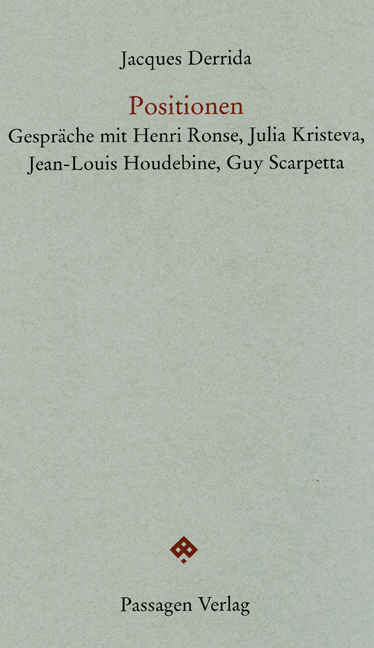 Cover: 9783851658521 | Positionen | Jacques Derrida | Taschenbuch | 171 S. | Deutsch | 2009