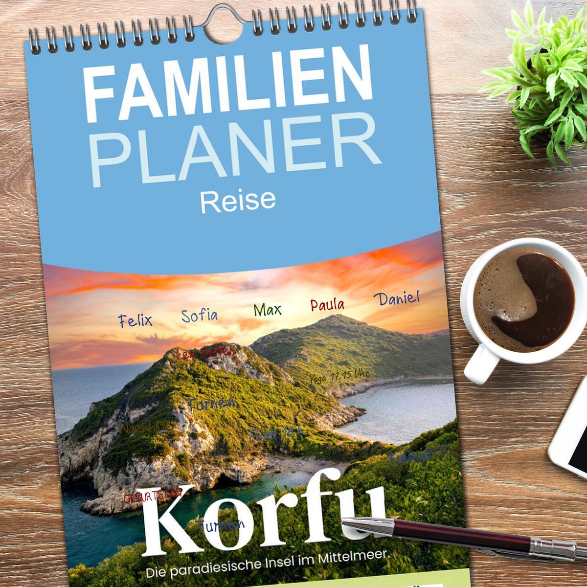 Bild: 9783457096291 | Familienplaner 2025 - Korfu - Die paradiesische Insel im...