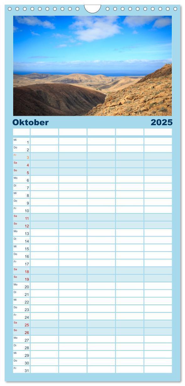 Bild: 9783457118290 | Familienplaner 2025 - Fuerteventura mit 5 Spalten (Wandkalender, 21...