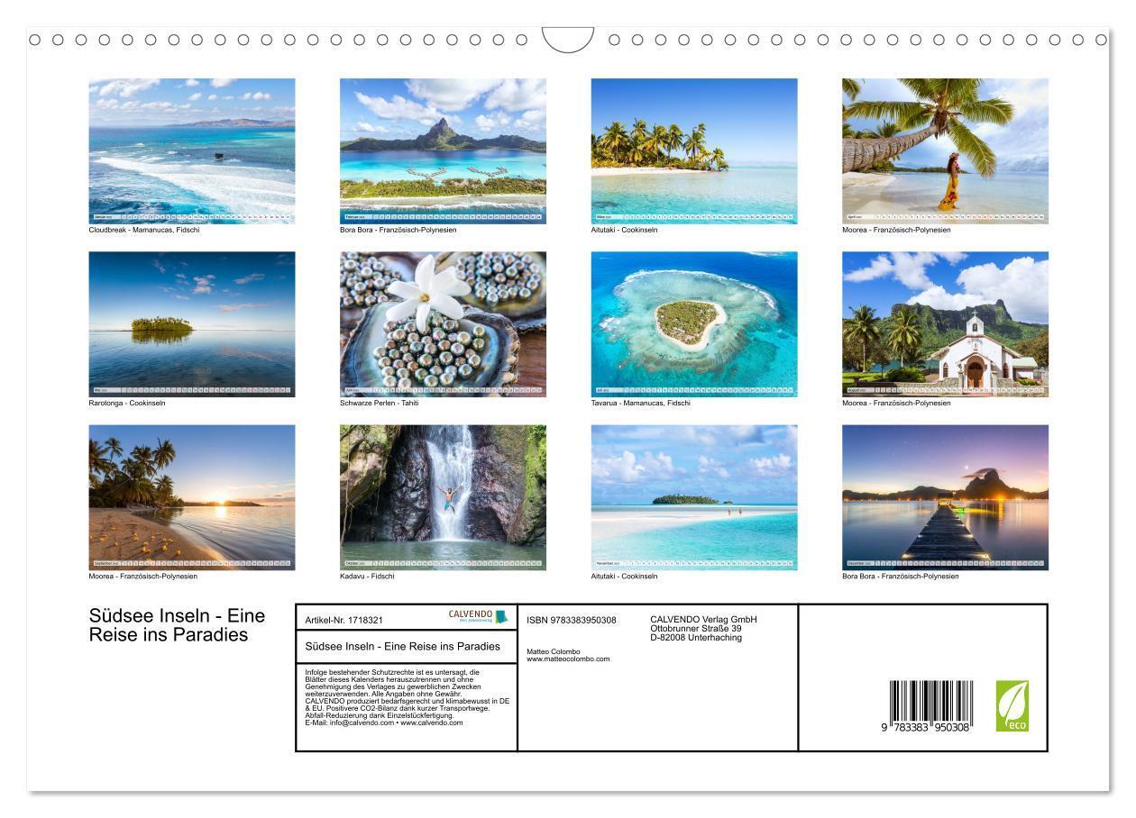 Bild: 9783383950308 | Südsee Inseln - Eine Reise ins Paradies (Wandkalender 2025 DIN A3...