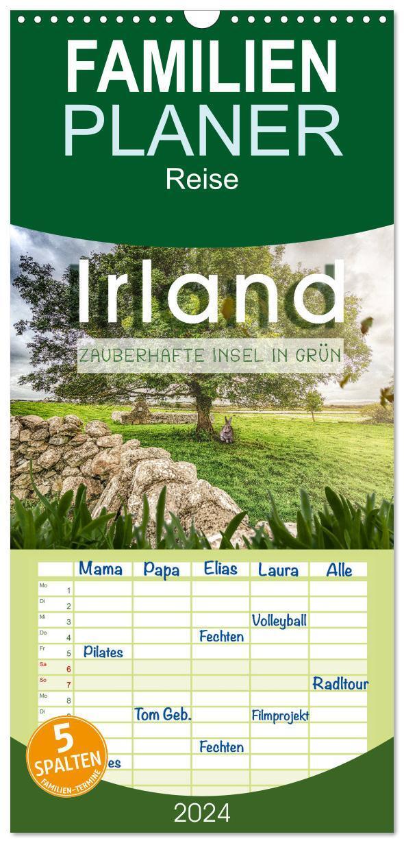 Cover: 9783383007460 | Familienplaner 2024 - Irland - Zauberhafte Insel in grün mit 5...