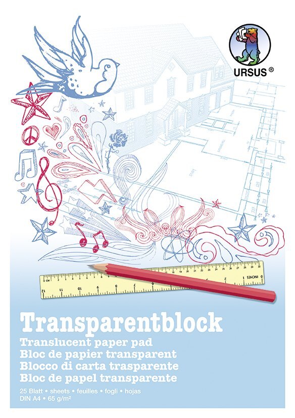 Cover: 4008525724278 | URSUS Zeichen und Künstlerbedarf Transparentblock Format DIN A4, 25...