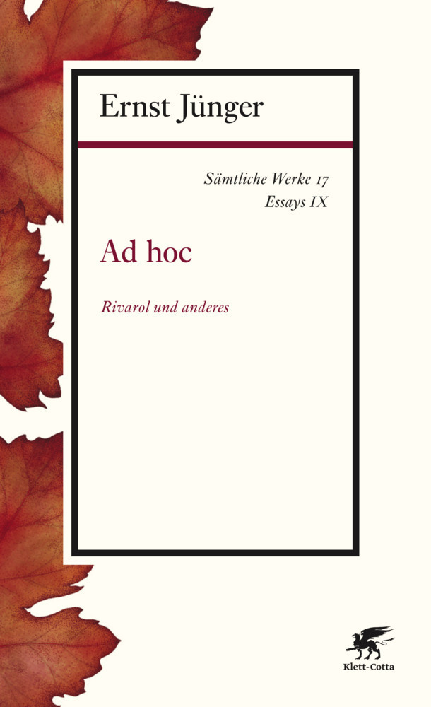 Cover: 9783608963175 | Ad hoc | Essays IX | Ernst Jünger | Taschenbuch | 2015 | Klett-Cotta