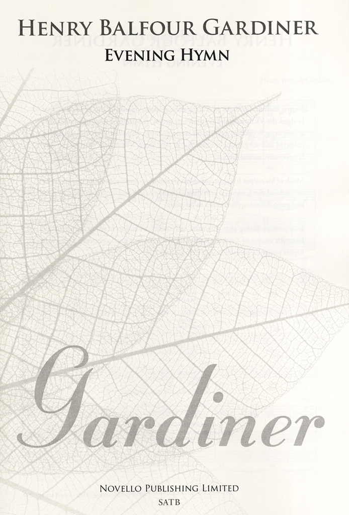 Cover: 9781849388948 | Evening Hymn | Henry Balfour Gardiner | Novello New Choral Engravings