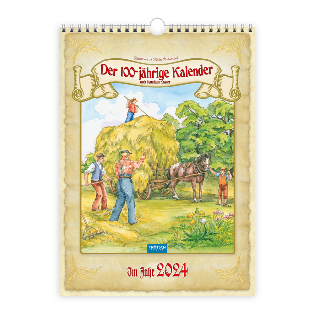 Cover: 9783965529816 | Trötsch Classickalender Der 100-jährige Kalender 2024 - nach...