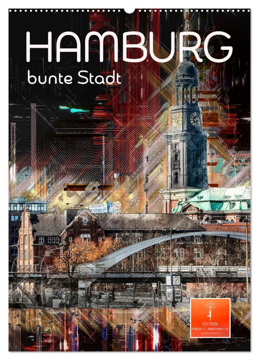 Cover: 9783435908172 | Hamburg bunte Stadt (Wandkalender 2025 DIN A2 hoch), CALVENDO...