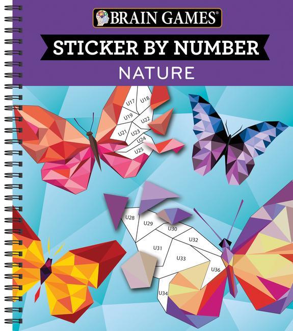 Cover: 9781680229011 | Brain Games - Sticker by Number: Nature (28 Images to Sticker) | Buch