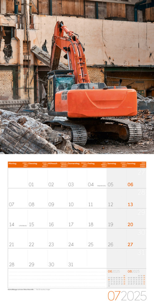 Bild: 9783838445182 | Bagger Kalender 2025 - 30x30 | Ackermann Kunstverlag | Kalender | 2025