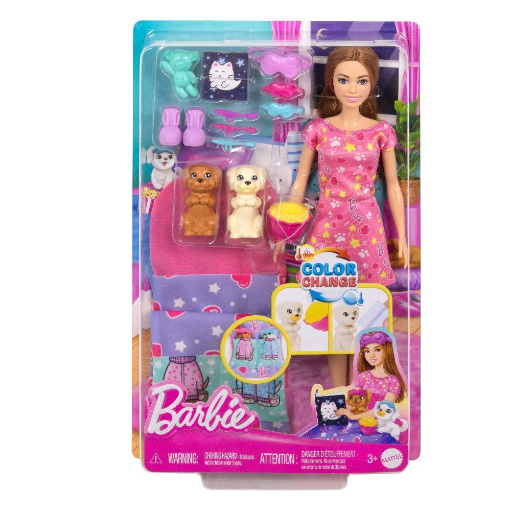 Cover: 194735234592 | Barbie Puppe und Welpen Pyjama-Party-Spielset | Stück | Blister