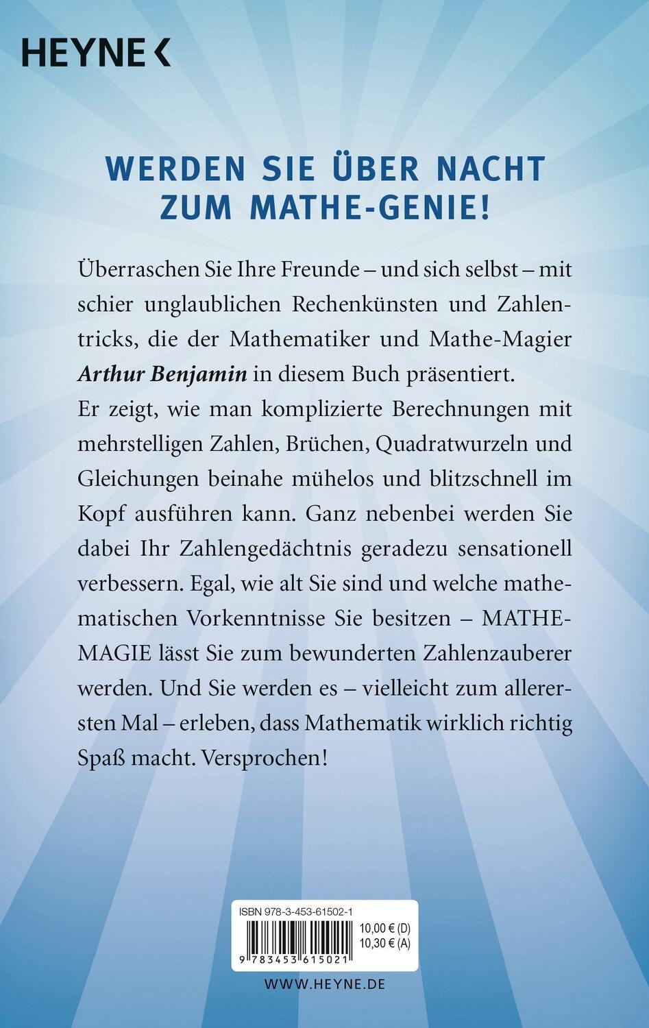 Bild: 9783453615021 | Mathe-Magie | Arthur Benjamin (u. a.) | Taschenbuch | Deutsch | 2007