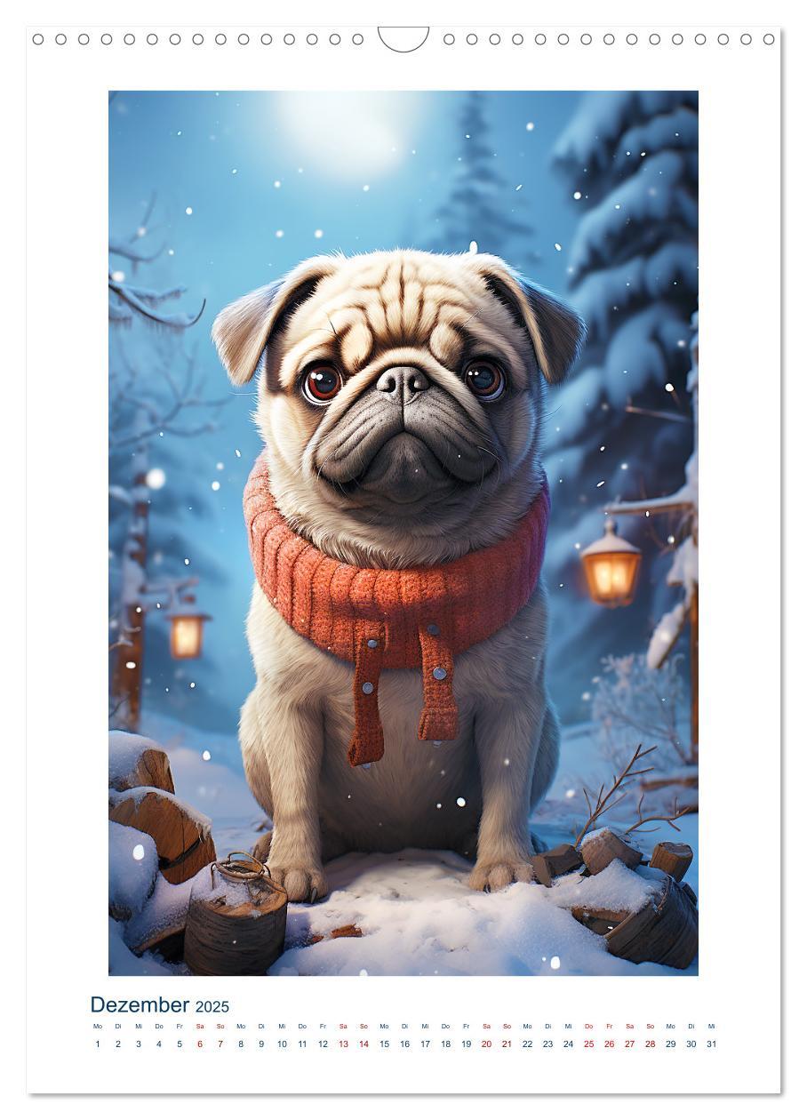 Bild: 9783435848317 | Der kleine Mops (Wandkalender 2025 DIN A3 hoch), CALVENDO...