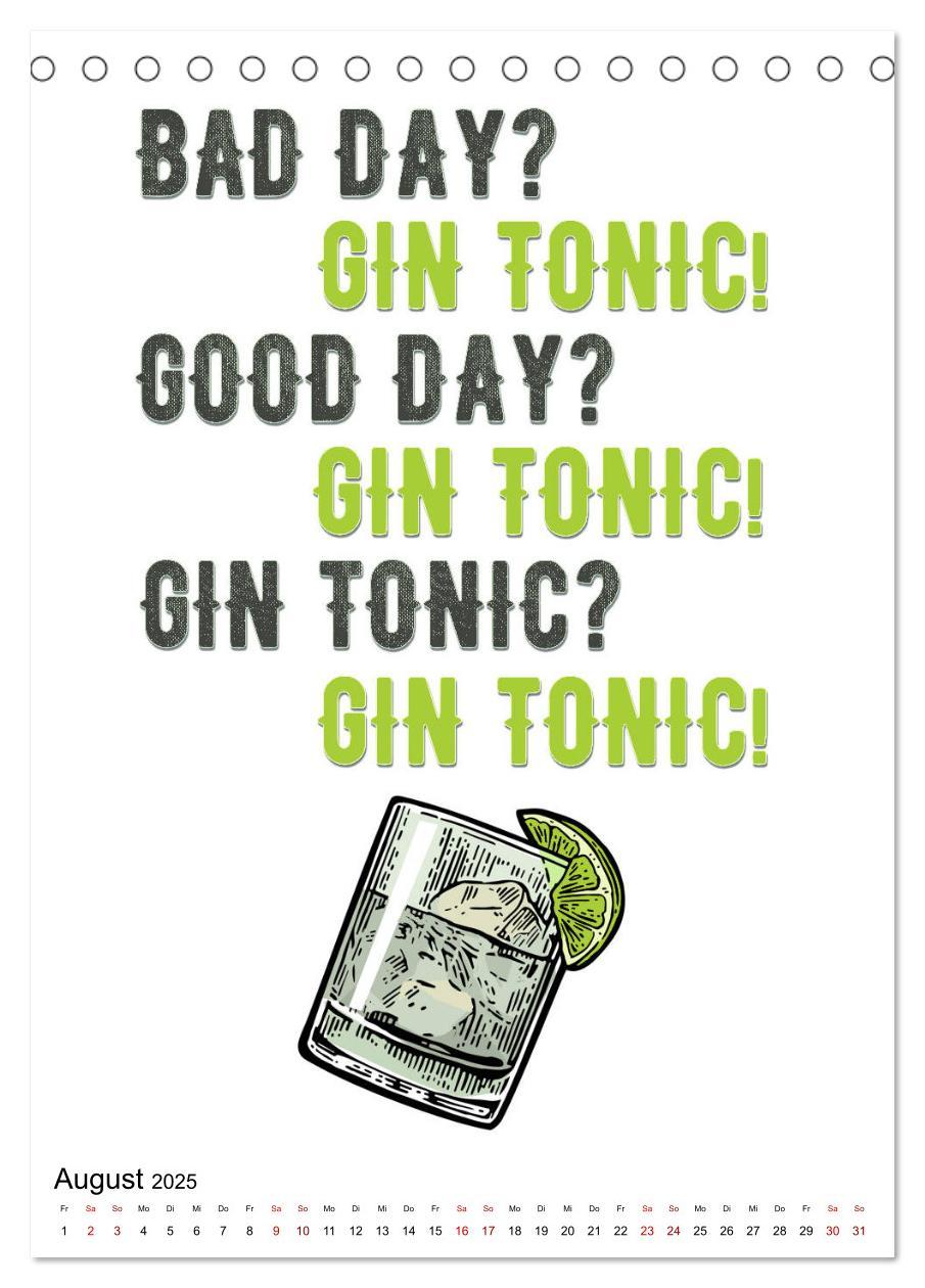 Bild: 9783435934317 | Gin &amp; Tonic - Fun Stuff (Tischkalender 2025 DIN A5 hoch), CALVENDO...