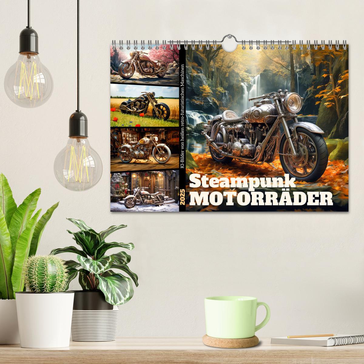 Bild: 9783435013180 | Steampunk Motorräder (Wandkalender 2025 DIN A4 quer), CALVENDO...