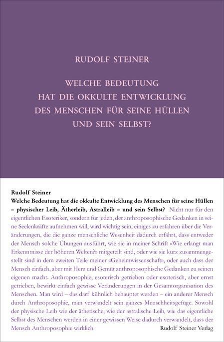 Cover: 9783727414510 | Welche Bedeutung hat die okkulte Entwicklung des Menschen für seine...