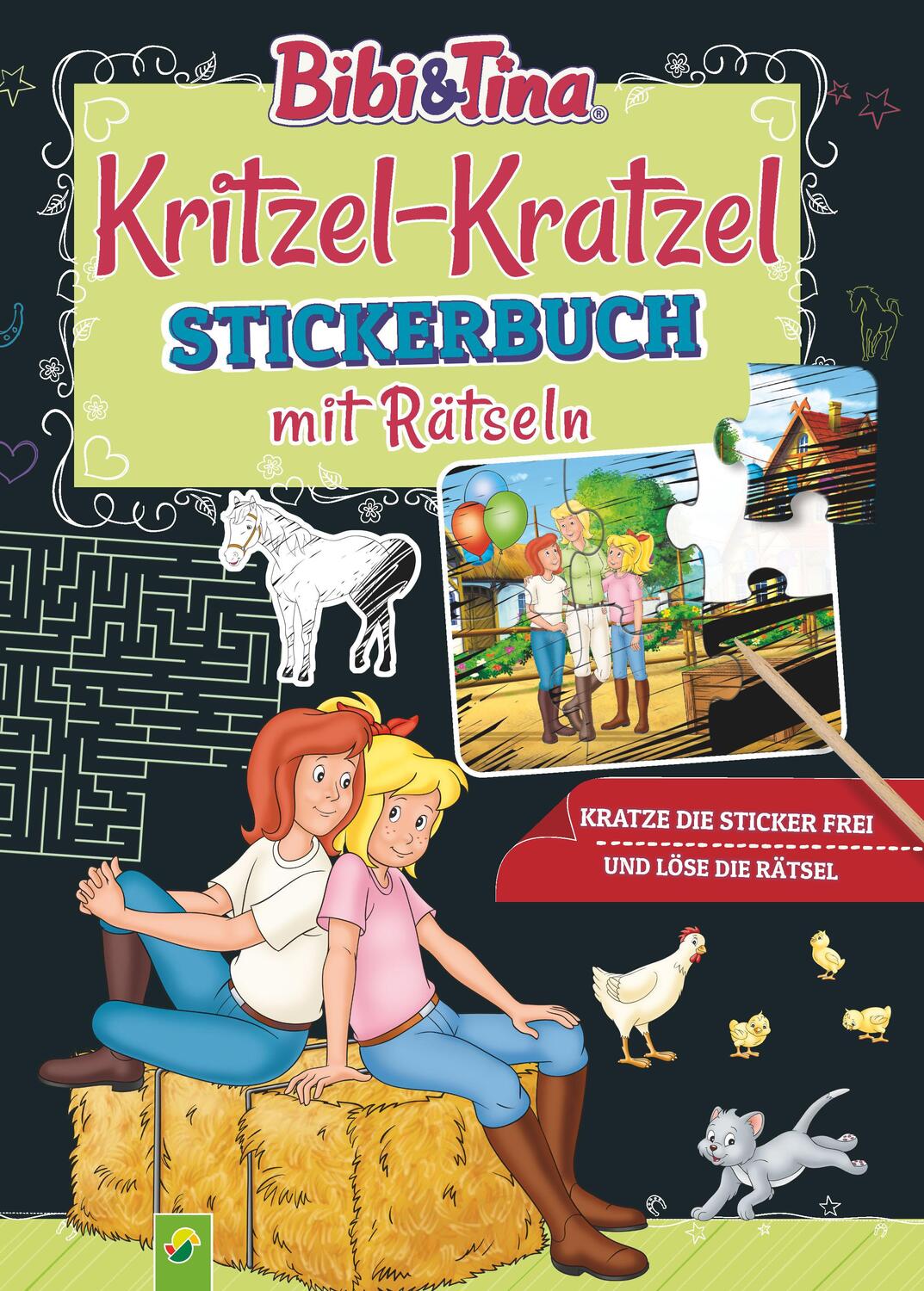 Cover: 9783849943219 | Bibi &amp; Tina: Kritzel-Kratzel Stickerbuch mit Rätseln | Verlag | Buch