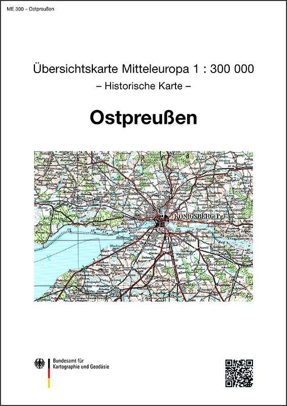 Cover: 9783886481057 | Übersichtskarte von Mitteleuropa 1 : 300 000 Ostpreußen | (Land-)Karte
