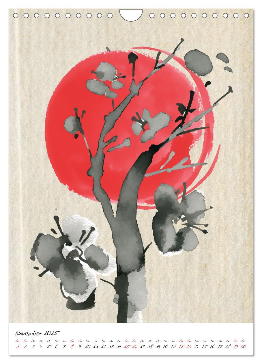 Bild: 9783435919000 | Sumi-e Kunst im japanischen Stil (Wandkalender 2025 DIN A4 hoch),...