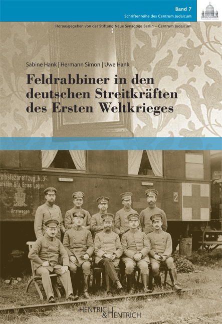 Cover: 9783938485767 | Feldrabbiner in den deutschen Streitkräften des Ersten Weltkrieges