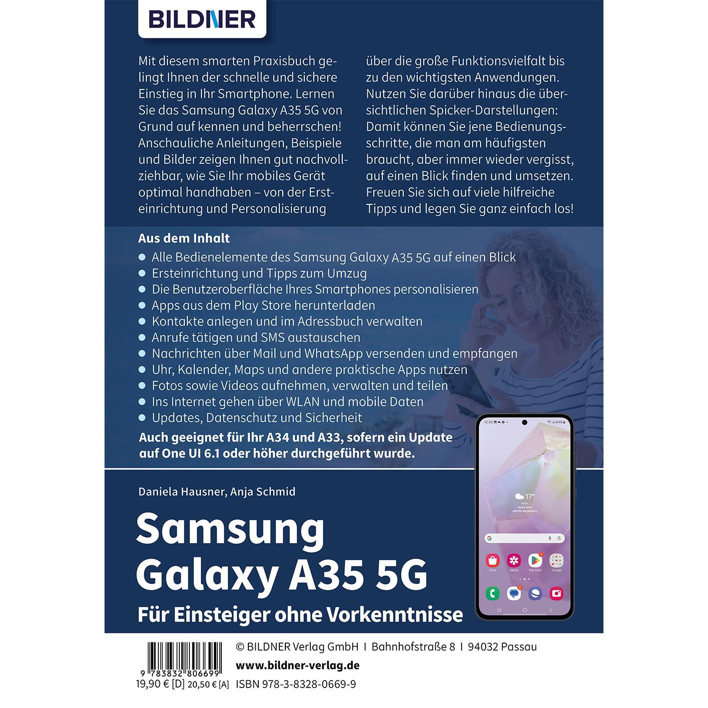 Rückseite: 9783832806699 | Samsung Galaxy A35 5G - Für Einsteiger ohne Vorkenntnisse | Buch