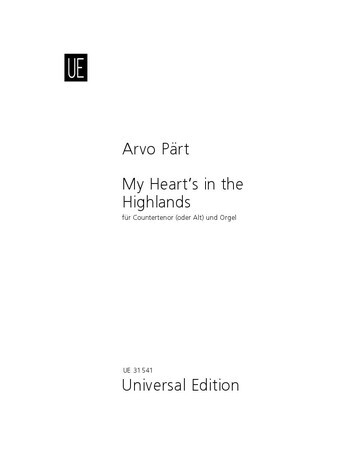 Cover: 9790008062759 | My heart's in the highlands | für Countertenor oder Alt und Orgel.