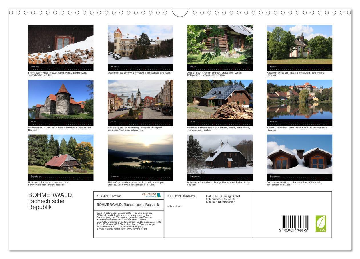 Bild: 9783435769179 | BÖHMERWALD, Tschechische Republik (Wandkalender 2025 DIN A3 quer),...