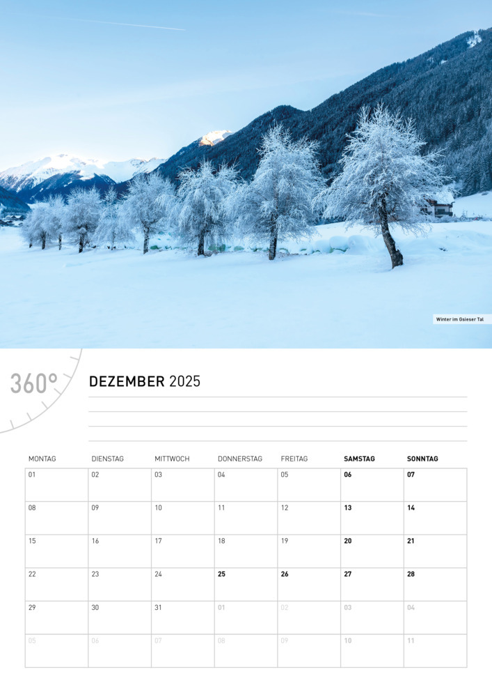 Bild: 9783968555768 | 360° Südtirol Broschürenkalender 2025 | Alexander Pichler (u. a.)