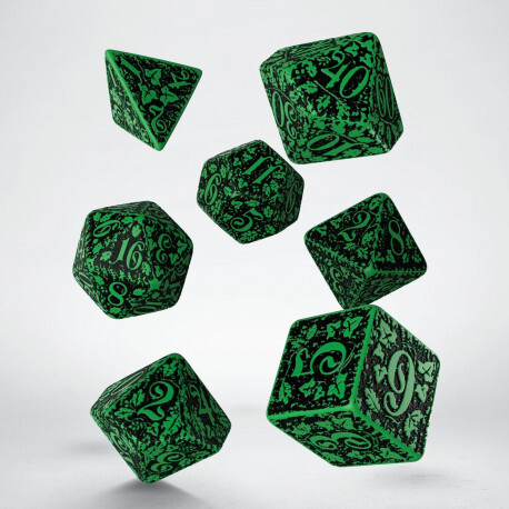 Cover: 5907699491513 | Forest 3D Green &amp; black Dice Set (7) | Forest 3D Dice | QWOFOR15