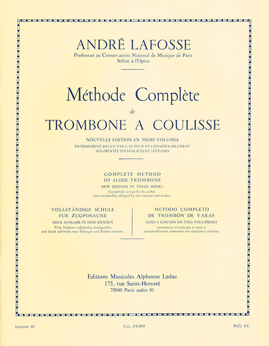 Cover: 9790046249006 | Méthode complète vol.3 pour trombone | André Lafosse | Buch