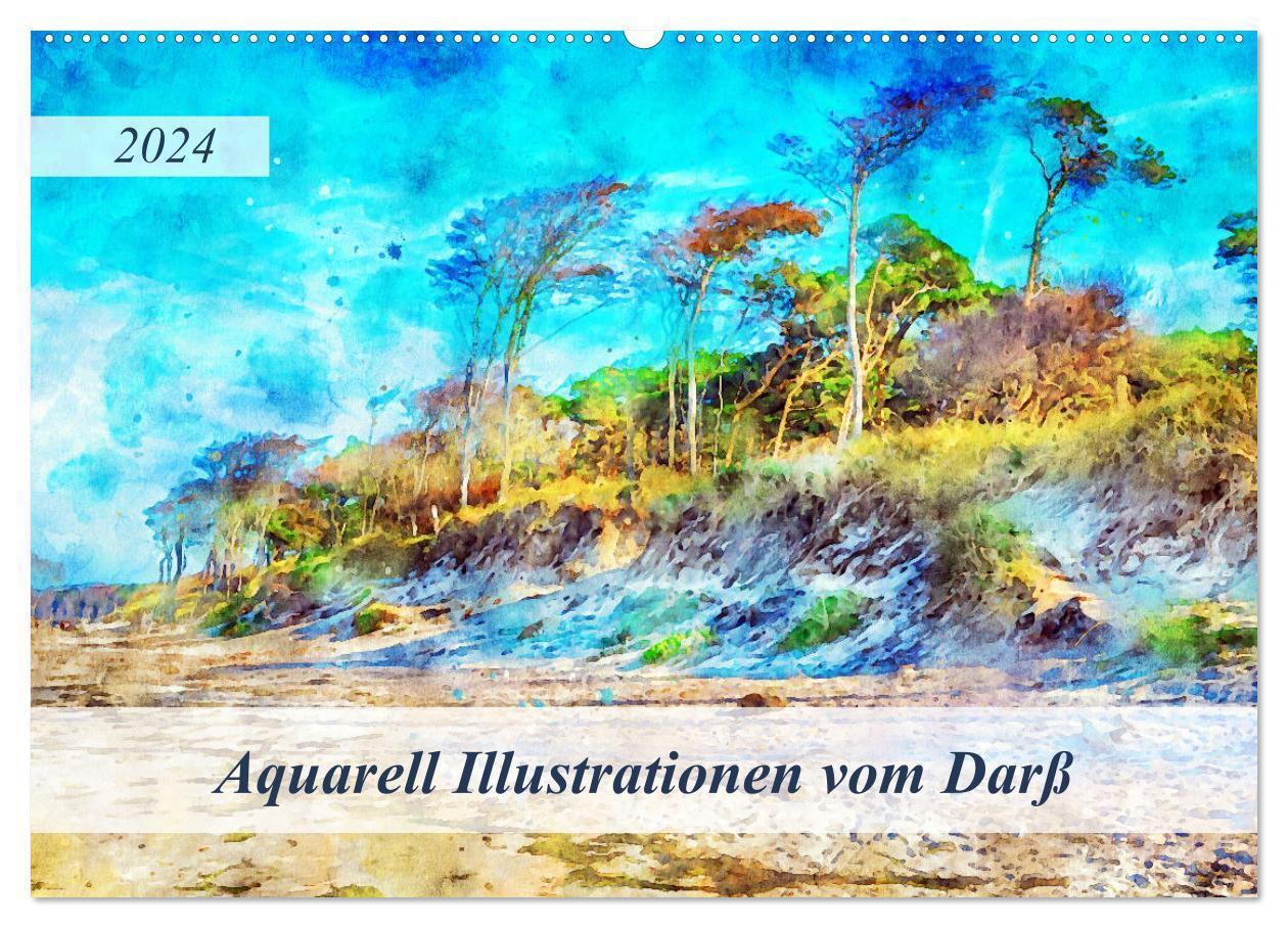 Cover: 9783675943643 | Aquarell Illustrationen vom Darß (Wandkalender 2024 DIN A2 quer),...