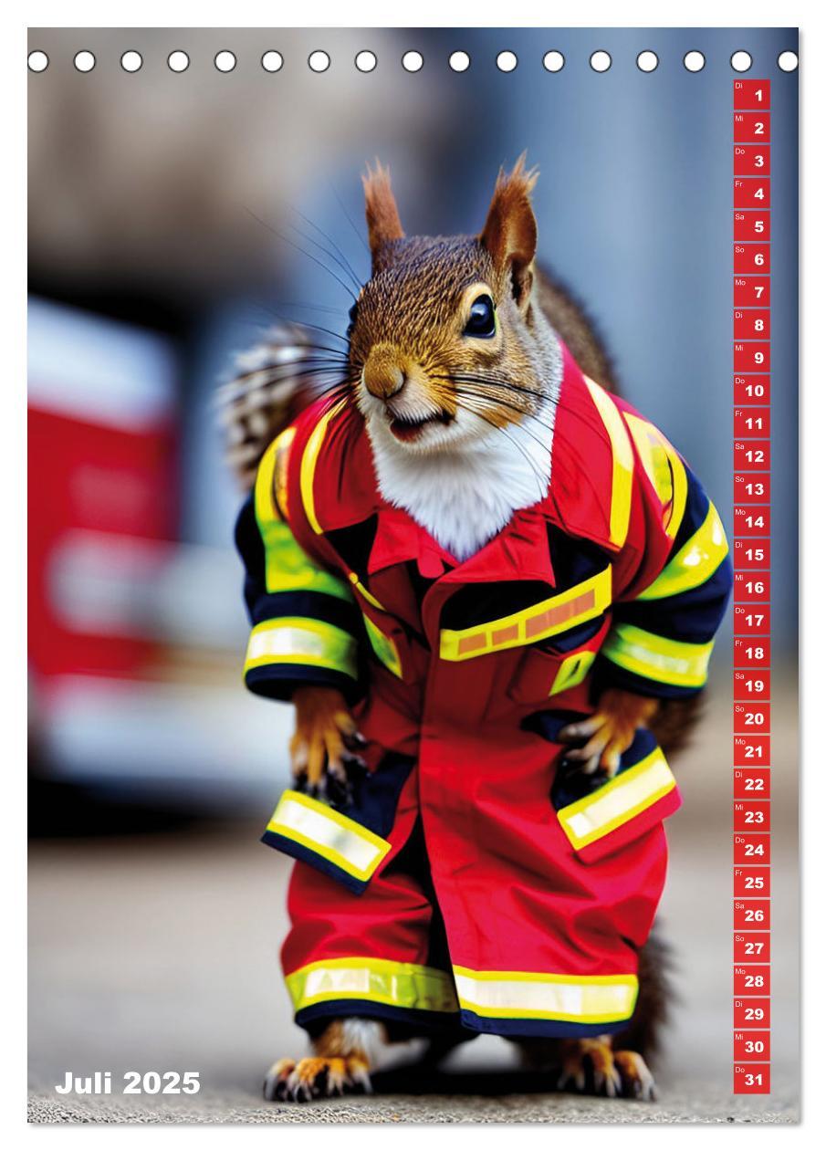 Bild: 9783435882540 | Feuerwehr - Tierischer Feuerwehrkalender (Tischkalender 2025 DIN A5...