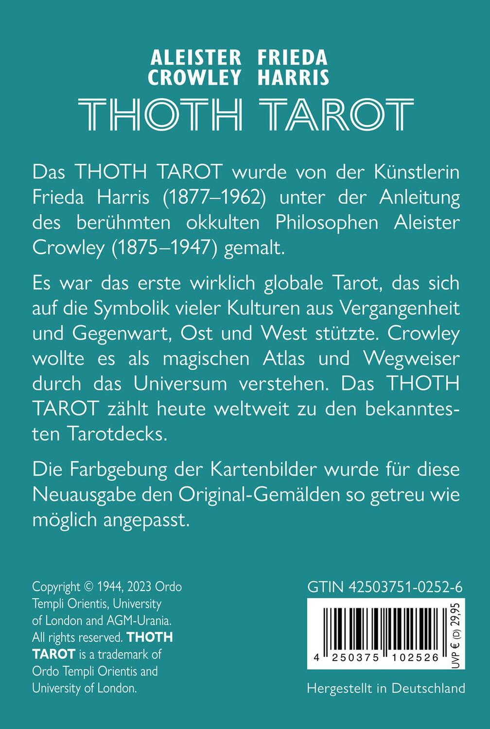 Rückseite: 4250375102526 | Aleister Crowley Thoth Tarot Deluxe (Thoth Tarotdeck) | Crowley | 2023