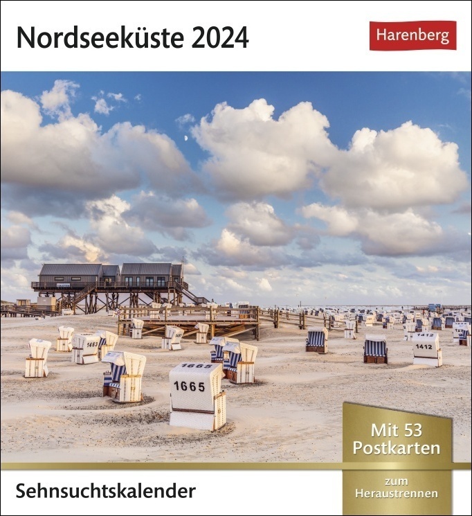 Cover: 9783840031540 | Nordseeküste Sehnsuchtskalender 2024. Reise-Kalender mit 53...