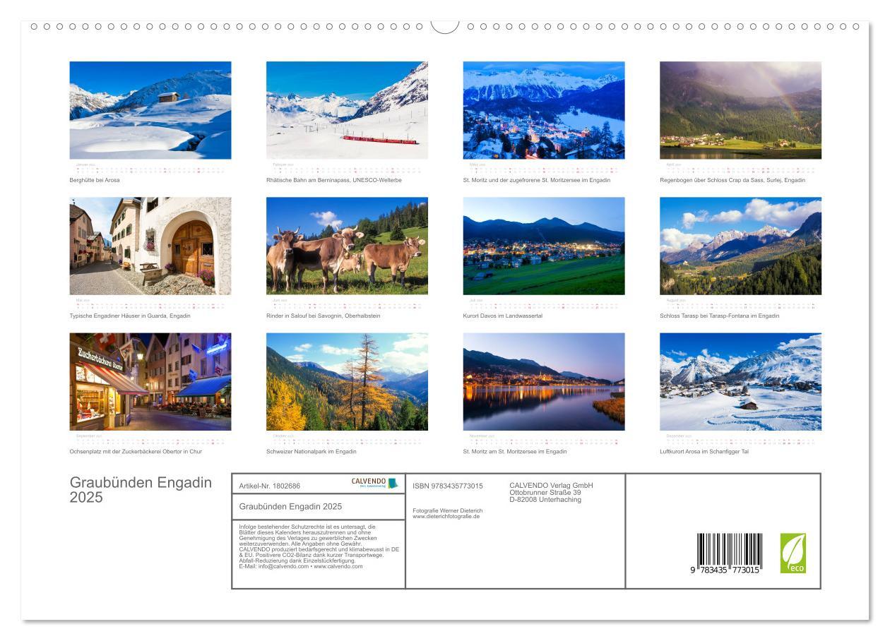 Bild: 9783435773015 | Graubünden Engadin 2025 (hochwertiger Premium Wandkalender 2025 DIN...