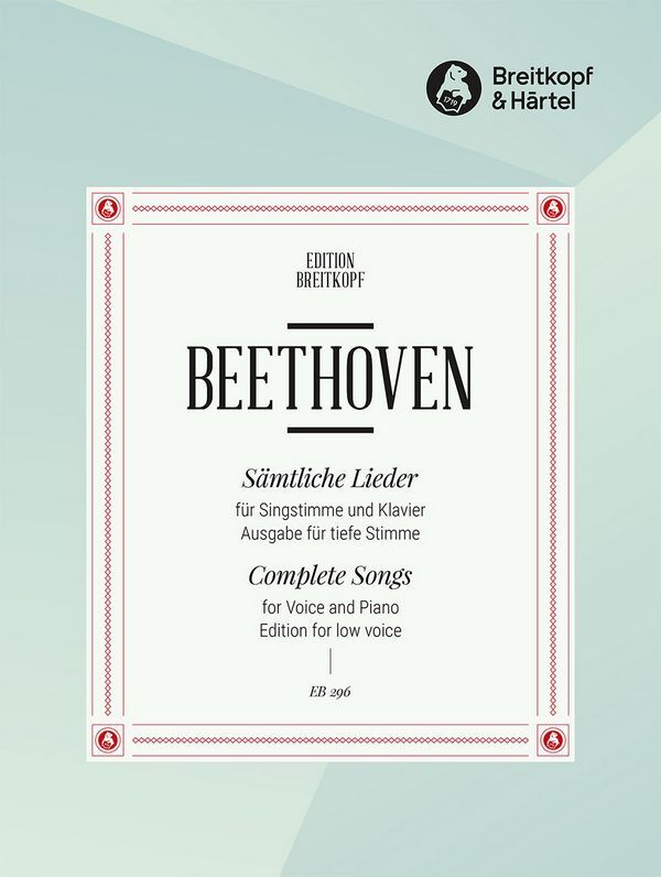 Cover: 9790004160176 | Sämtliche Lieder für tiefe Singstimme und Klavier | Beethoven | Buch