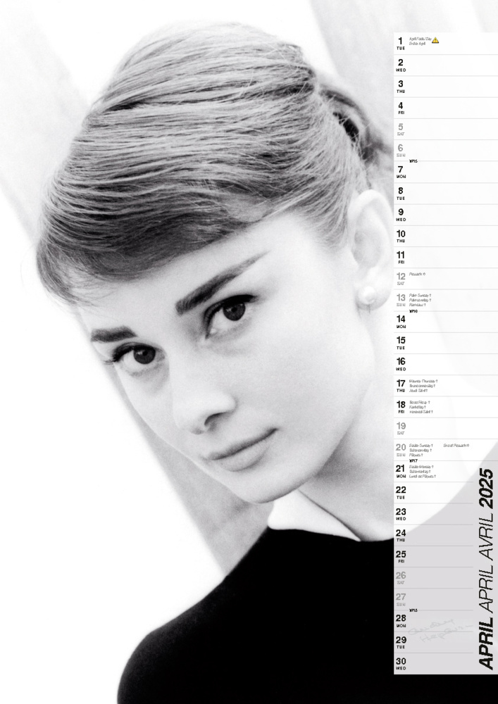 Bild: 9798893610130 | Audrey Hepburn Kalender 2025 | Glamour Film Stars | Kalender | 14 S.