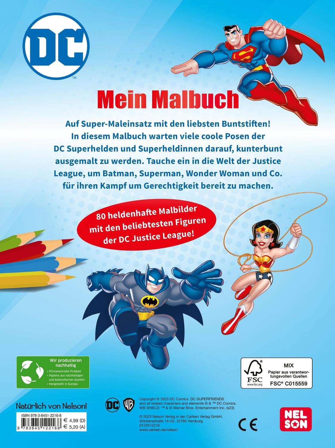 Rückseite: 9783845122168 | DC Superhelden: Mein Malbuch | Taschenbuch | Deutsch | 2023