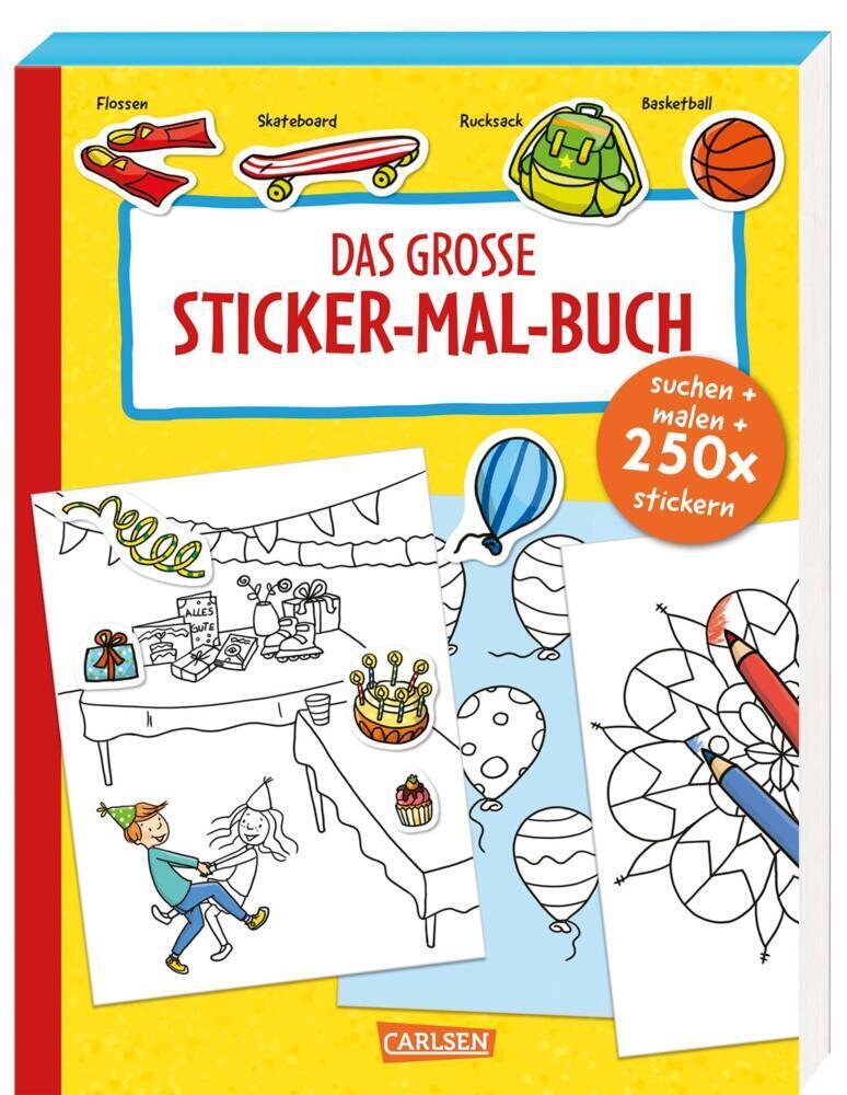 Cover: 9783551161994 | Das große Sticker-Mal-Buch | Suchen, malen, stickern | Hahnfeld | Buch