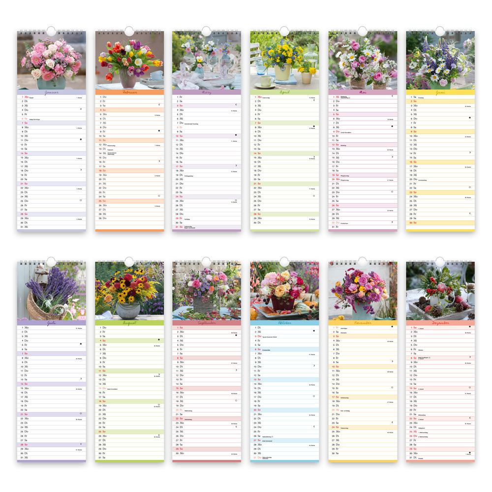 Bild: 9783988020246 | Trötsch Notizkalender mit Stift Hochformat Blumen 2024 | Co.KG | 24 S.