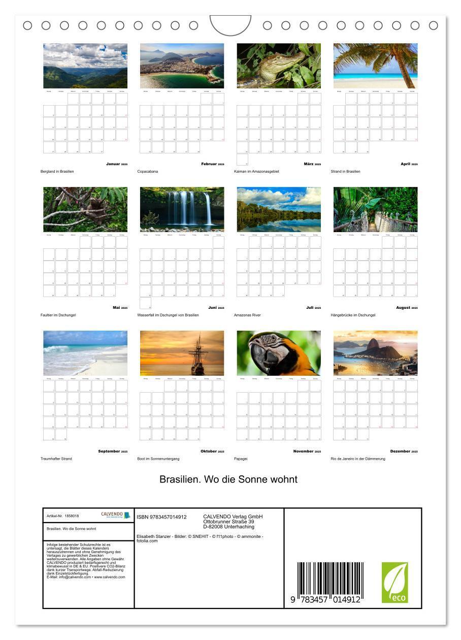 Bild: 9783457014912 | Brasilien. Wo die Sonne wohnt (Wandkalender 2025 DIN A4 hoch),...