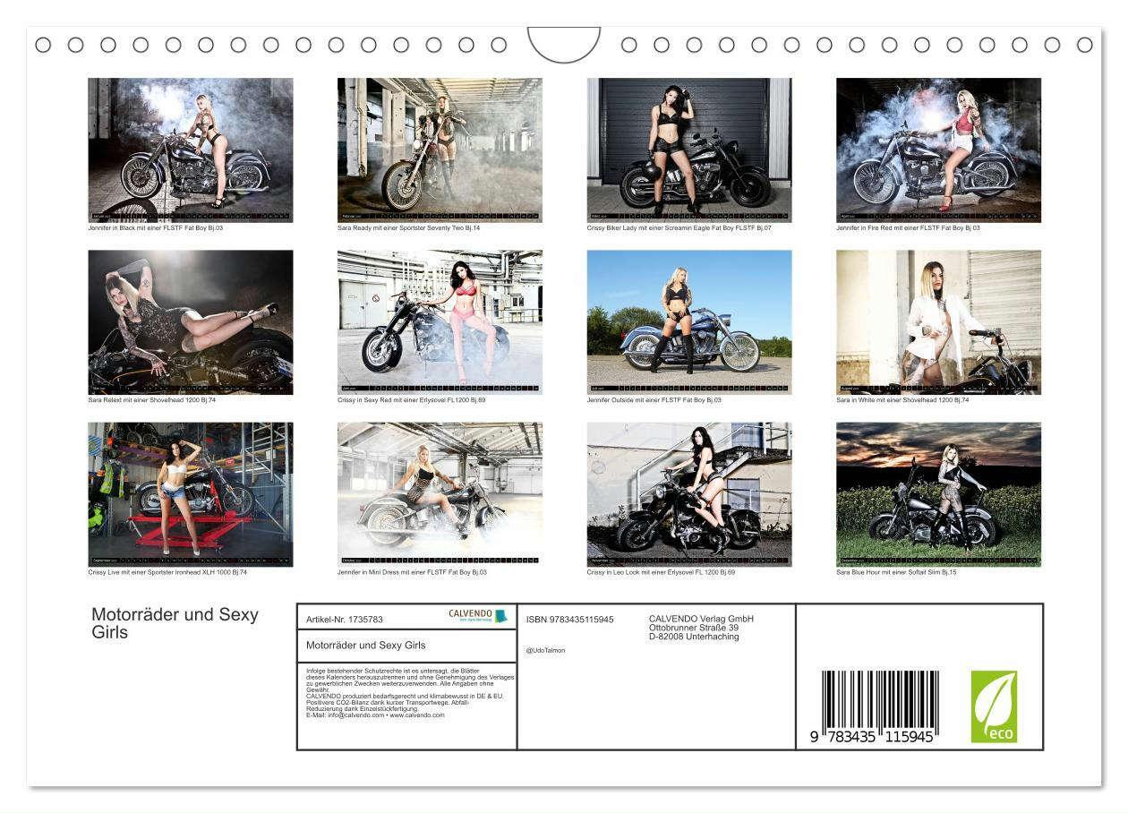 Bild: 9783435115945 | Motorräder und Sexy Girls (Wandkalender 2025 DIN A4 quer), CALVENDO...