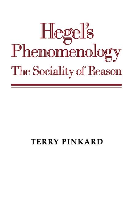 Cover: 9780521568340 | Hegel's Phenomenology | The Sociality of Reason | Terry Pinkard | Buch