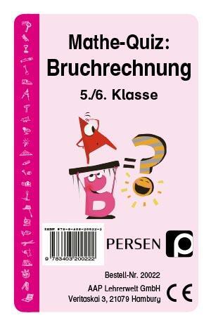 Cover: 9783403200222 | Mathe-Quiz: Bruchrechnung | 5. und 6. Klasse | Jens Eggert | Buch