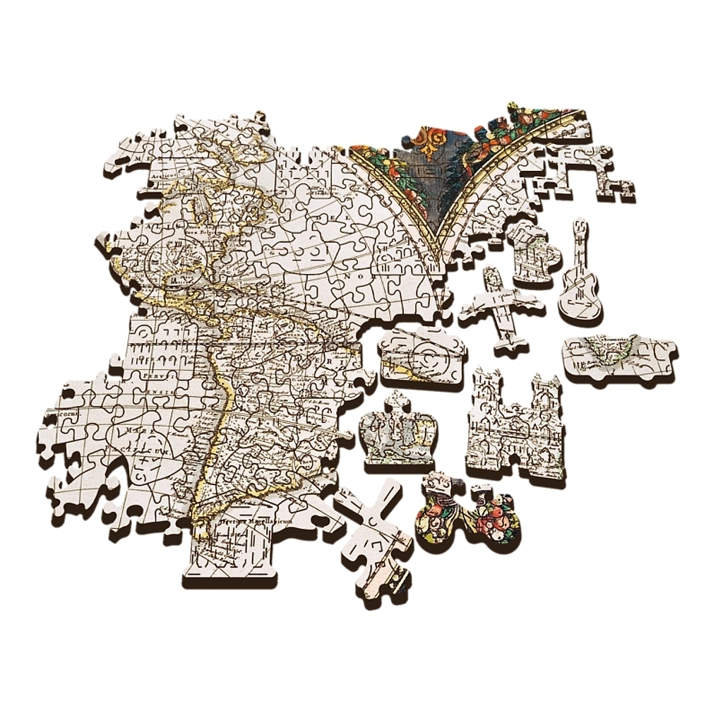 Bild: 5900511201444 | Land- und Wasserkarte der ganzen Erde von 1630 (Holzpuzzle) | Spiel