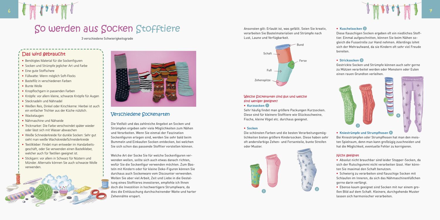 Bild: 9783830709978 | Niedliche Sockenfiguren | Nähen und Basteln mit Kindern | Brischnik
