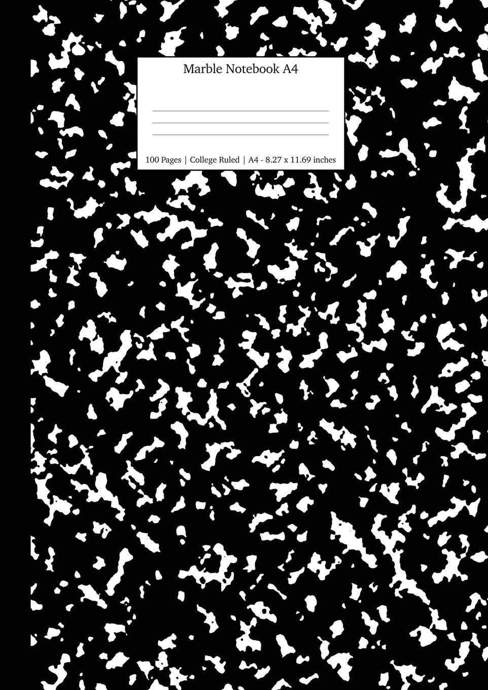 Cover: 9781989387757 | Marble Notebook A4 | Black Marble College Ruled Journal | Press | Buch