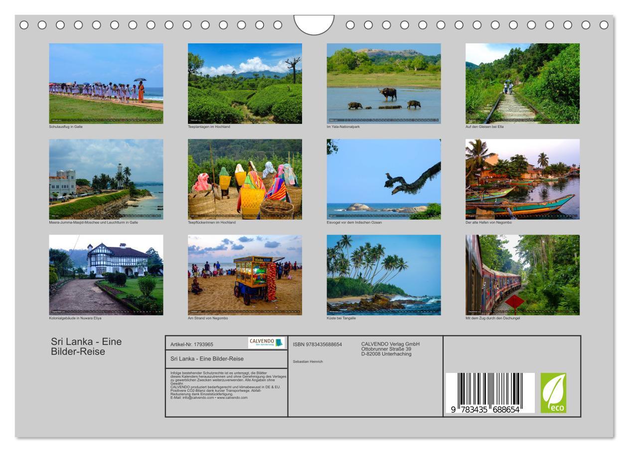 Bild: 9783435688654 | Sri Lanka - Eine Bilder-Reise (Wandkalender 2025 DIN A4 quer),...