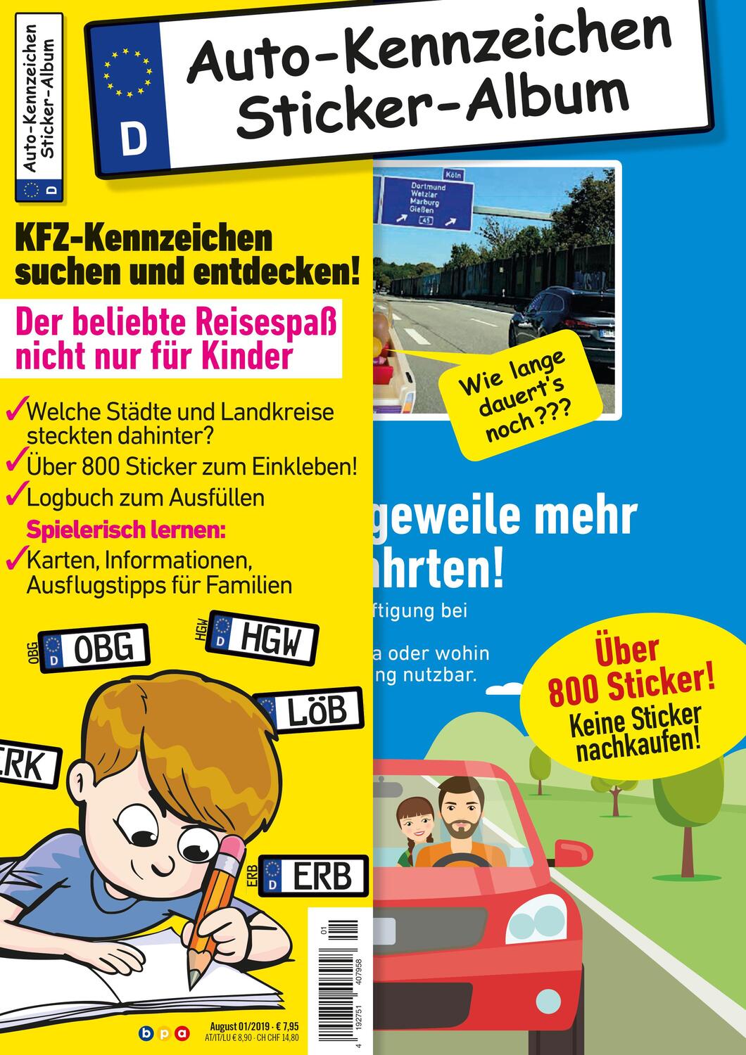 Cover: 9783961118540 | Kinder-Reisespiel KFZ-Kennzeichen Sticker-Sammelalbum fürs...
