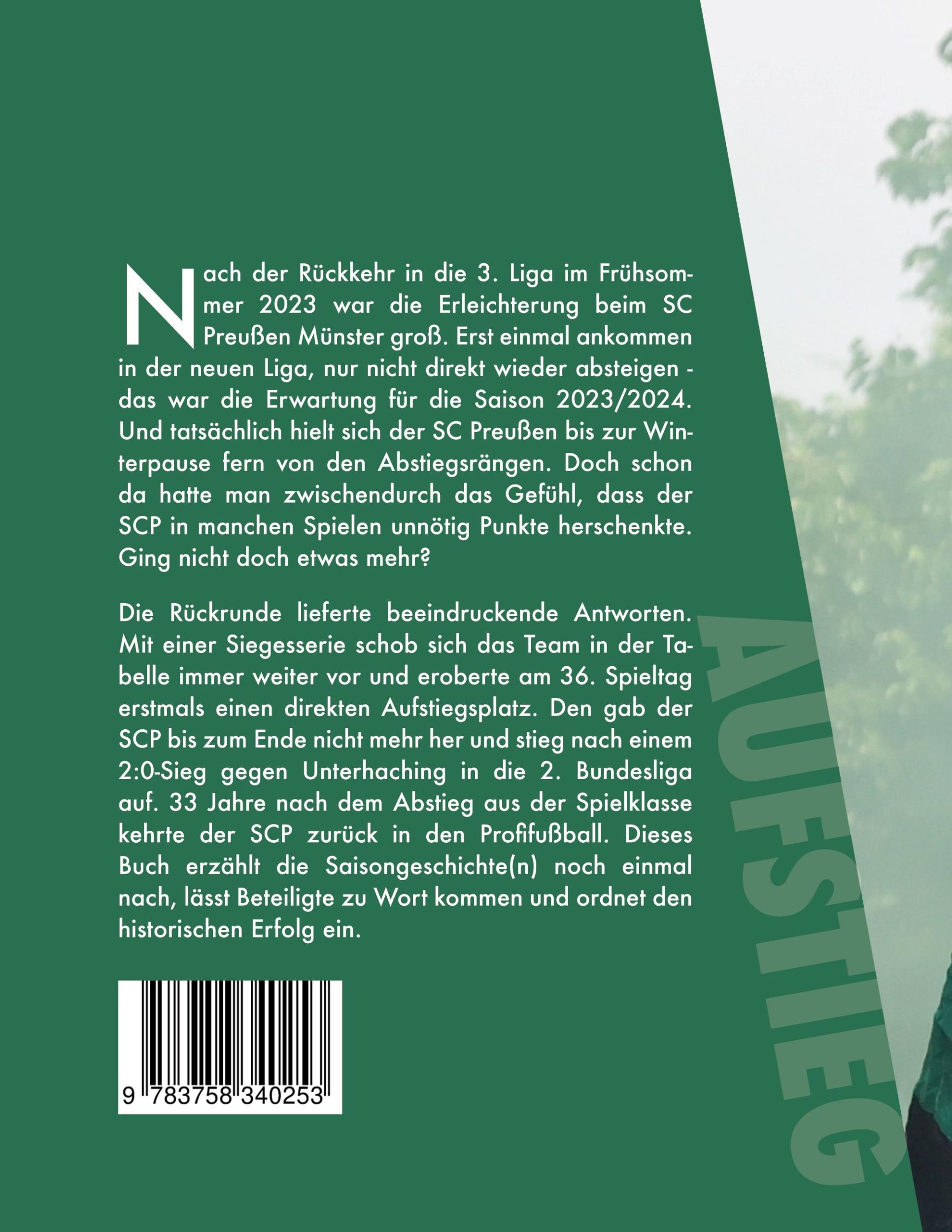 Rückseite: 9783758340253 | Preußen Münster Jahrbuch 2023/2024 | Rückkehr in die 2. Bundesliga